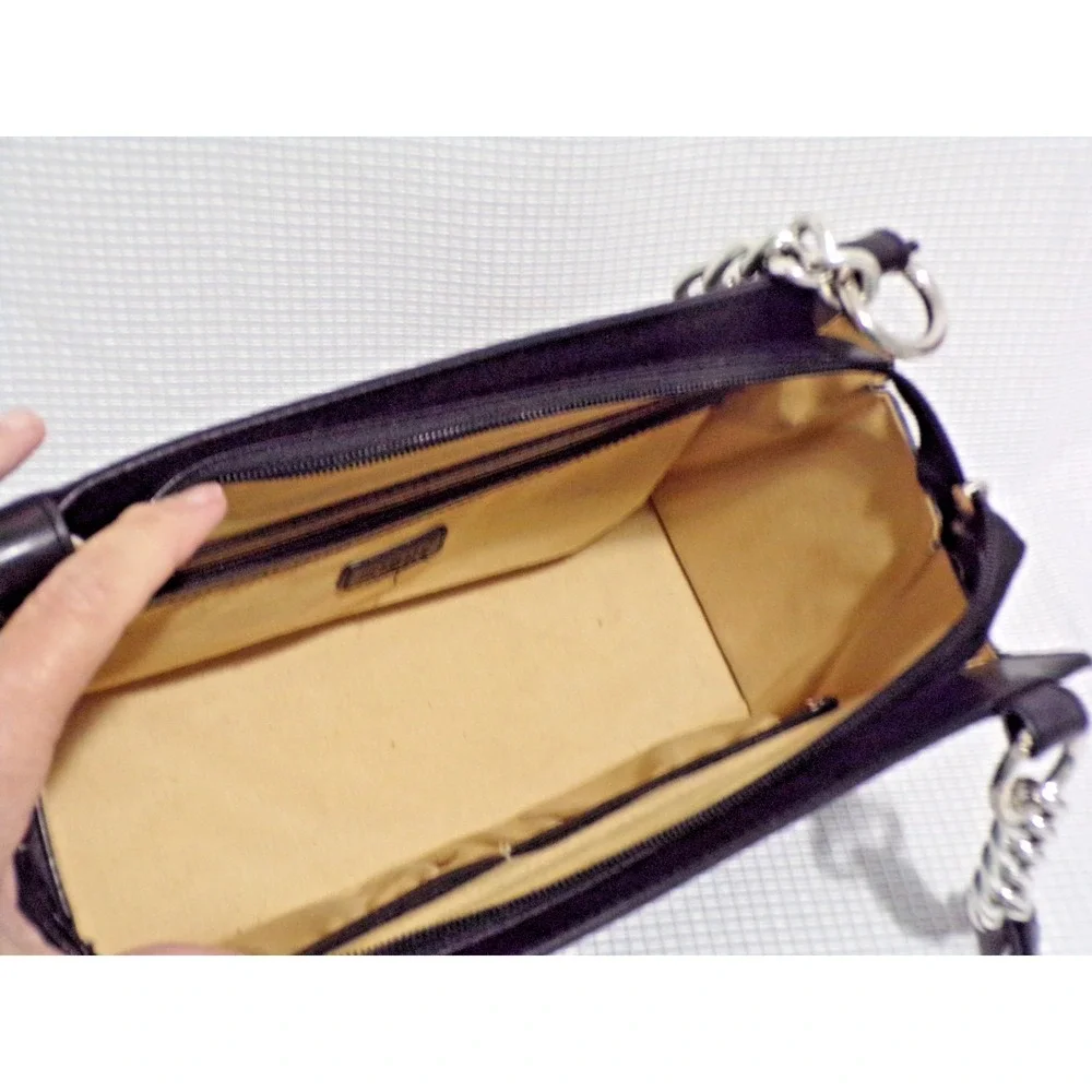 Miche Classic Black w/Silver Chain Accents Handbag 3 Skins Purple Green & Zebra